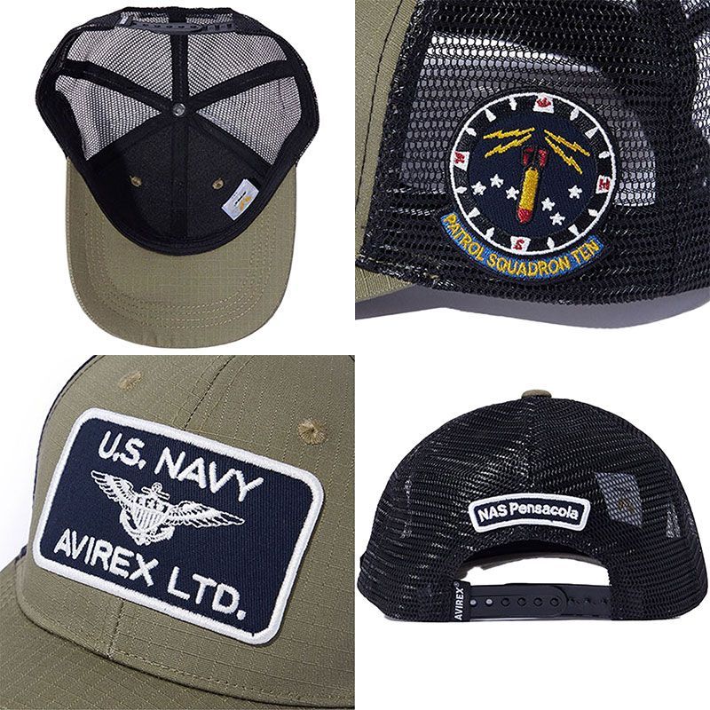 AVIREX アヴィレックス EX AX U.S. NAVY メッシュ キャップ