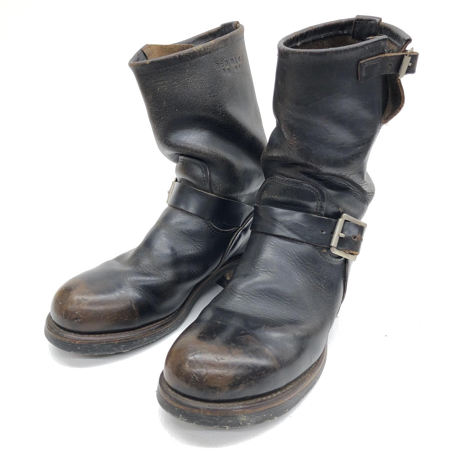 【物流センター】 中古 RED WING | レッドウィング ブーツ ENGINEER BOOT PT83 茶芯 ブラック 【127】