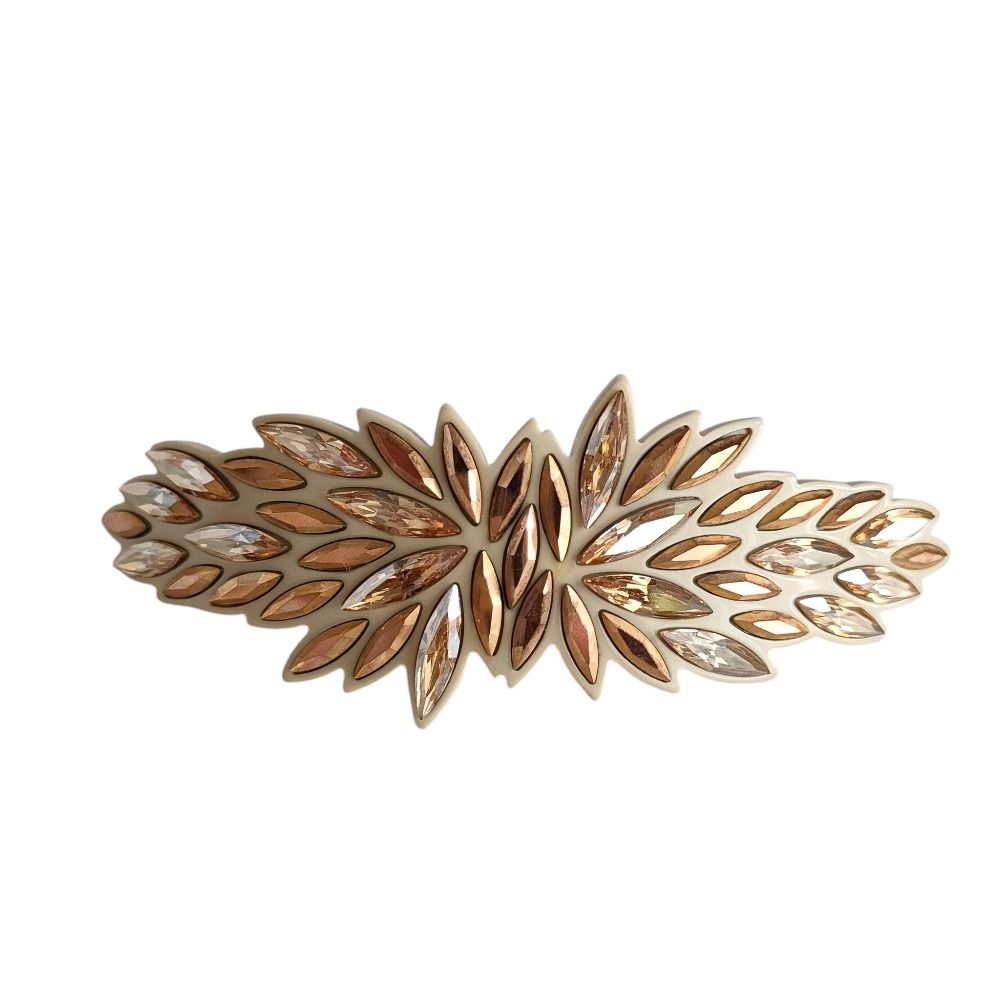 ALEXANDRE DE PARIS アレクサンドルドゥパリ ビジュー バレッタ ヘア ベージュ レディース 古着