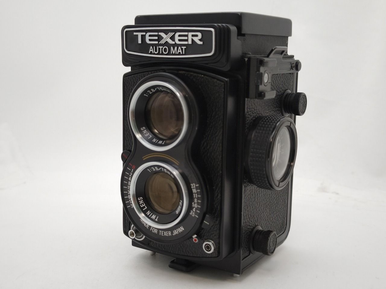 美品 】TEXER NEW AUTO MAT Twin Lens Texer 75mm F3.5 テクサ