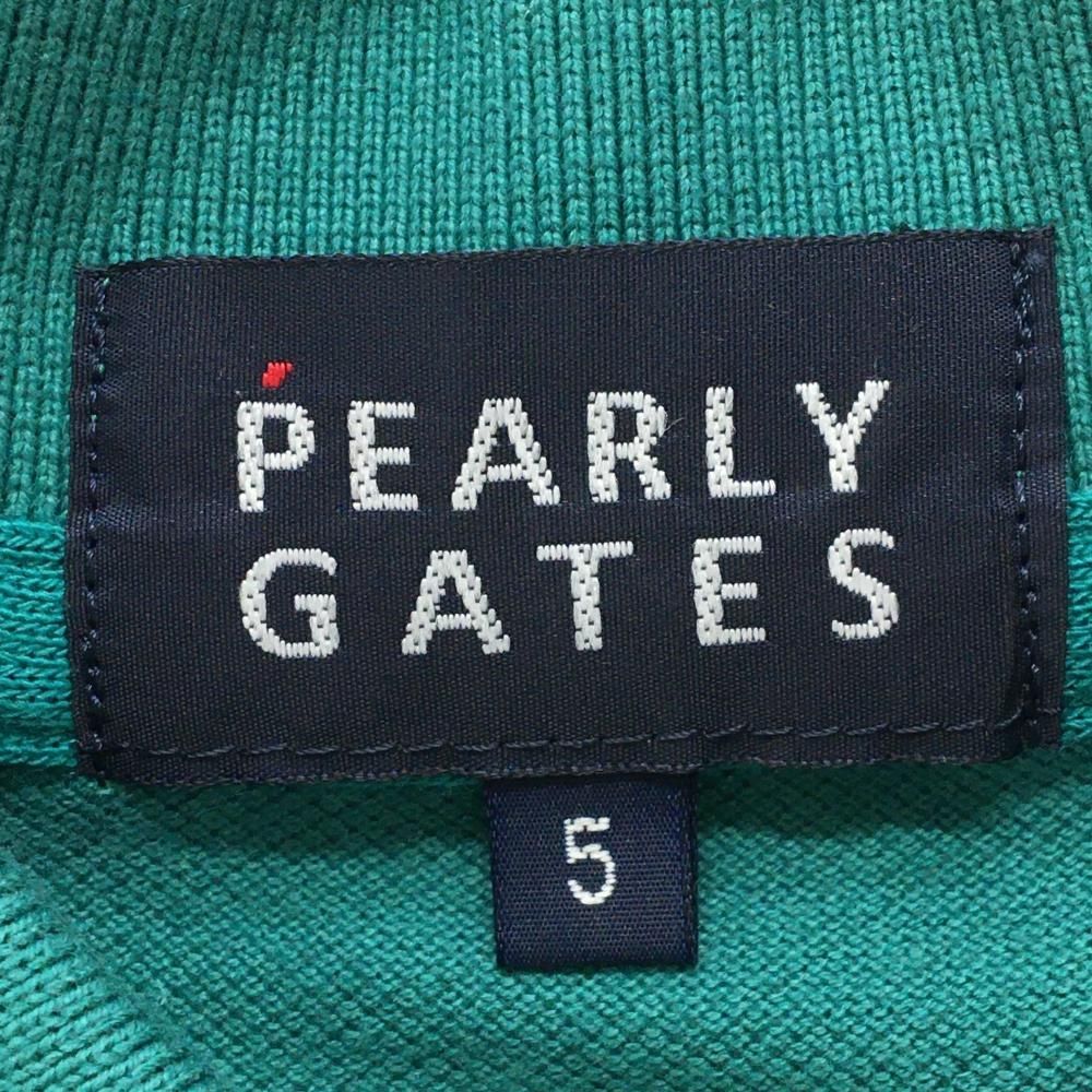 PEARLY GATES - 【美品】パーリーゲイツ 半袖ポロシャツ グリーン×オレンジ フロッキーワッペン  メンズ 5(L) ゴルフウェア PEARLY GATES 美品】パーリーゲイツ 半袖ポロシャツ グリーン×オレンジ