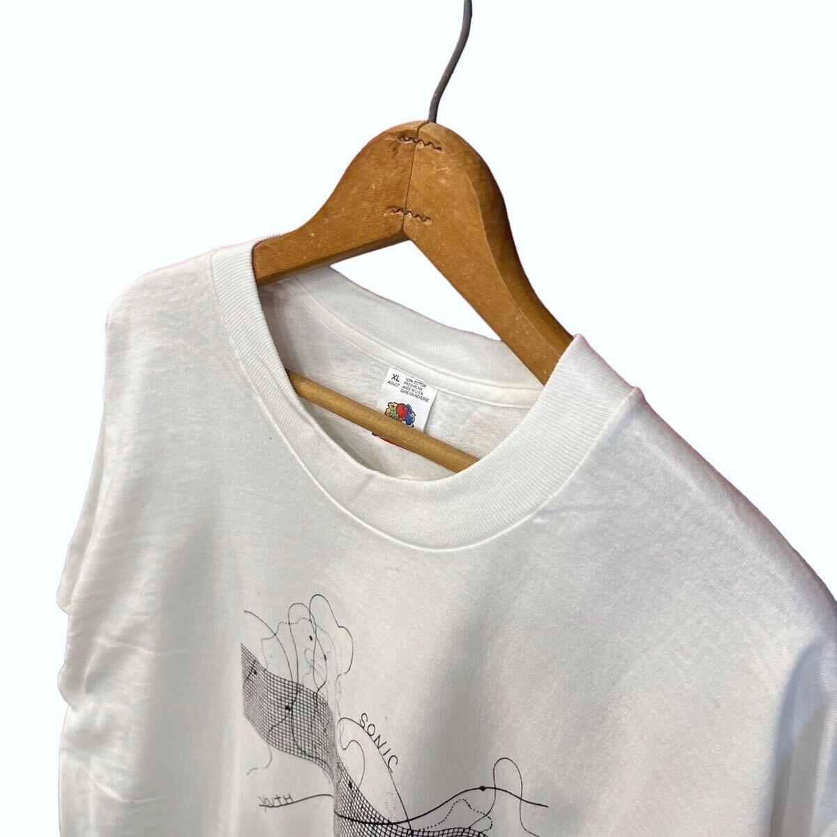 90s ビンテージ SONIC YOUTH 両面プリント バンド Tシャツ XL 白 USA製 