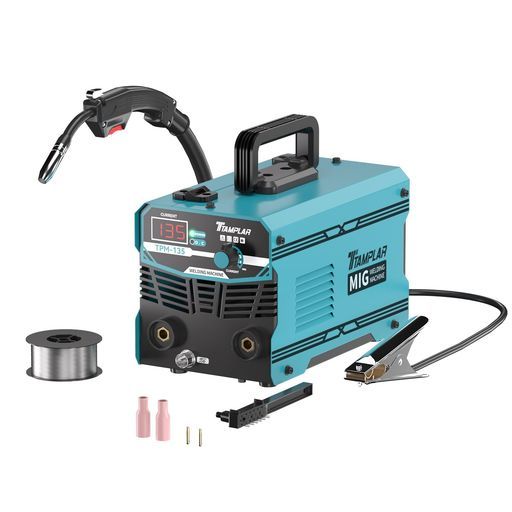 TTAMPLAR半自動溶接機TPM135ノンガスMIG溶接液晶表示インバーター搭載100V ノンガス溶接機小型軽量家庭用初心者向け日本語説明書DIY簡単な修理