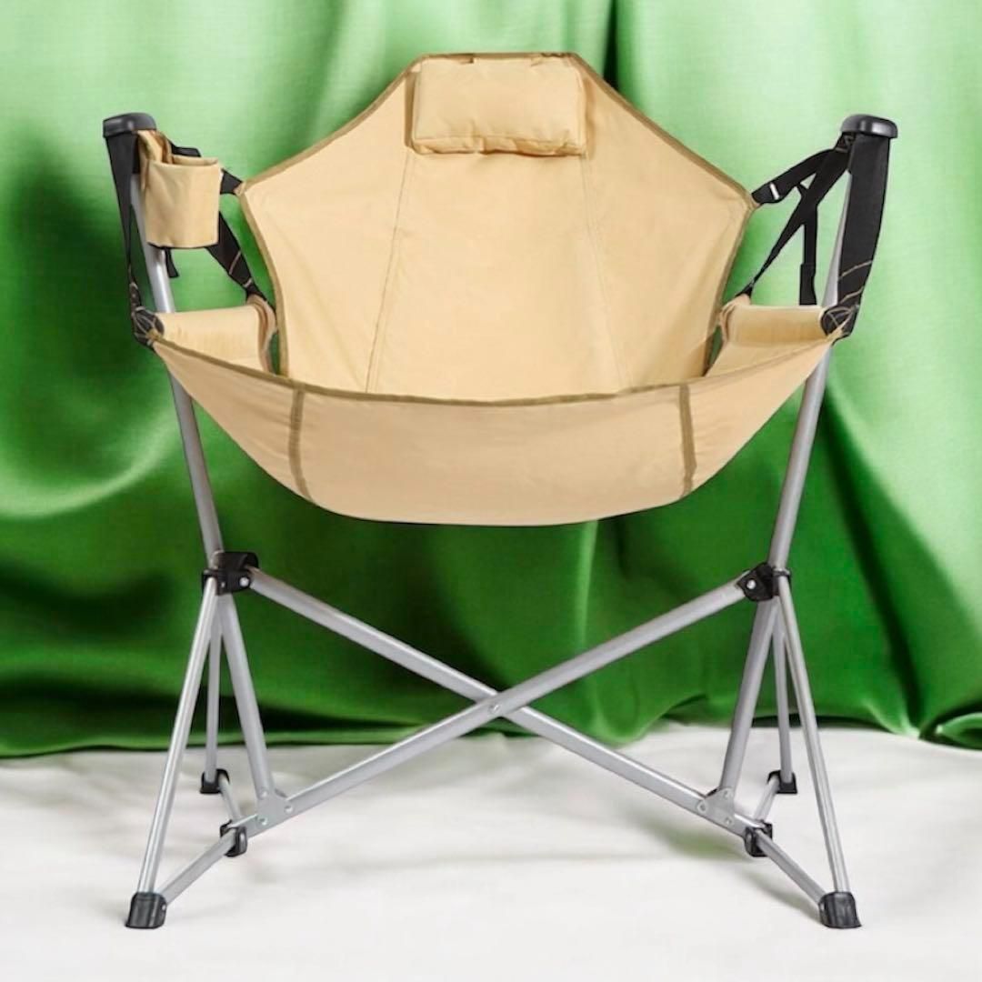 ハンモックチェア ベージュ ブラック アウトドア 椅子 キャンプ チェア 椅子 キャンプ