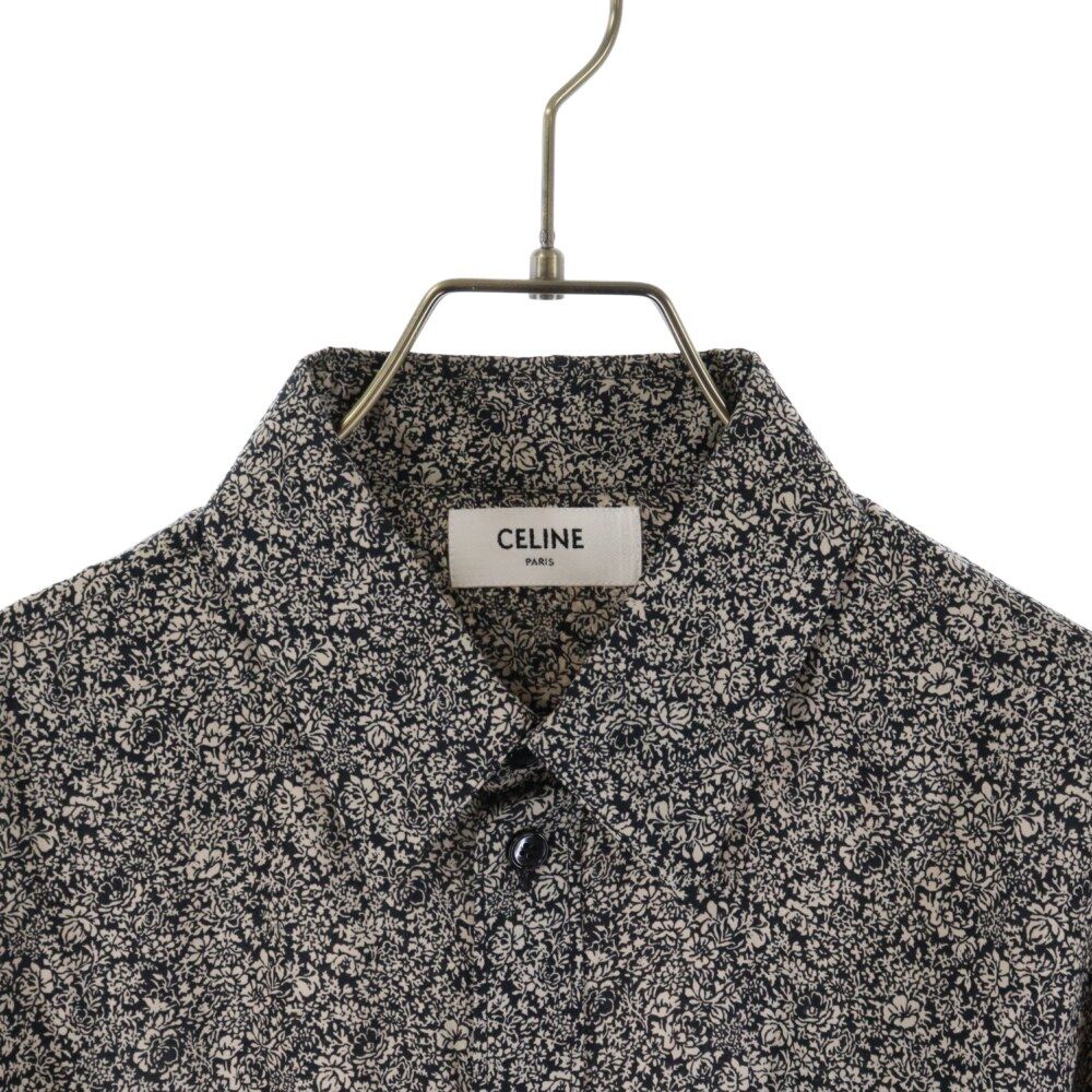 CELINE セリーヌ 20AW Viscose Flower Print Long Sleeve Shirt 2C028570K ビスコースフラワープリントレーヨン長袖シャツ ブラック