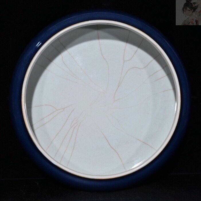 古磁 古美術 中国 霁蓝釉 大清康熙年製 美品 収集品 古磁 古美術 中国 霁蓝釉 大清康熙年製 美品 収集品