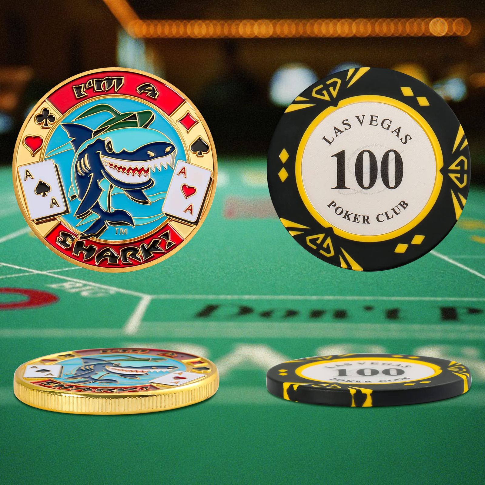 LuluCircle ポーカーガード、ポーカー用ウェイト、男性用ポーカーギフト、ポーカーカードプロテクター、ポーカーアクセサリー、コイン