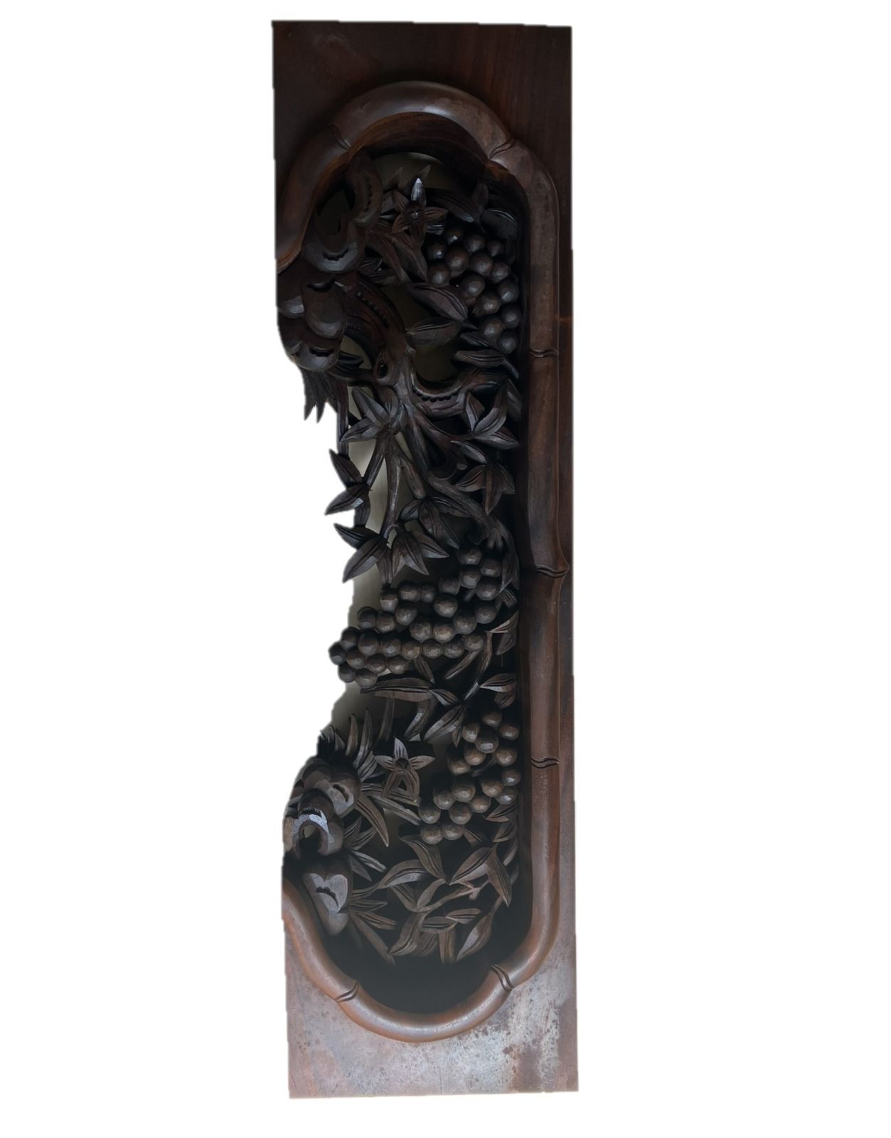 本紫檀無垢欄間一本彫り 紫檀 欄間 本紫檀無垢欄間一本彫り