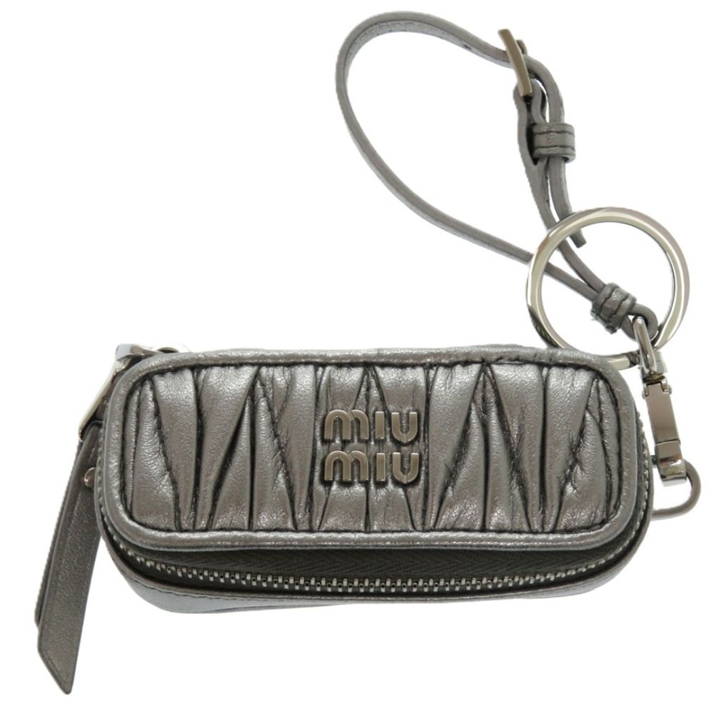 ミュウミュウ マテラッセ5TL518 シルバー 銀リップケース MIUMIU miu