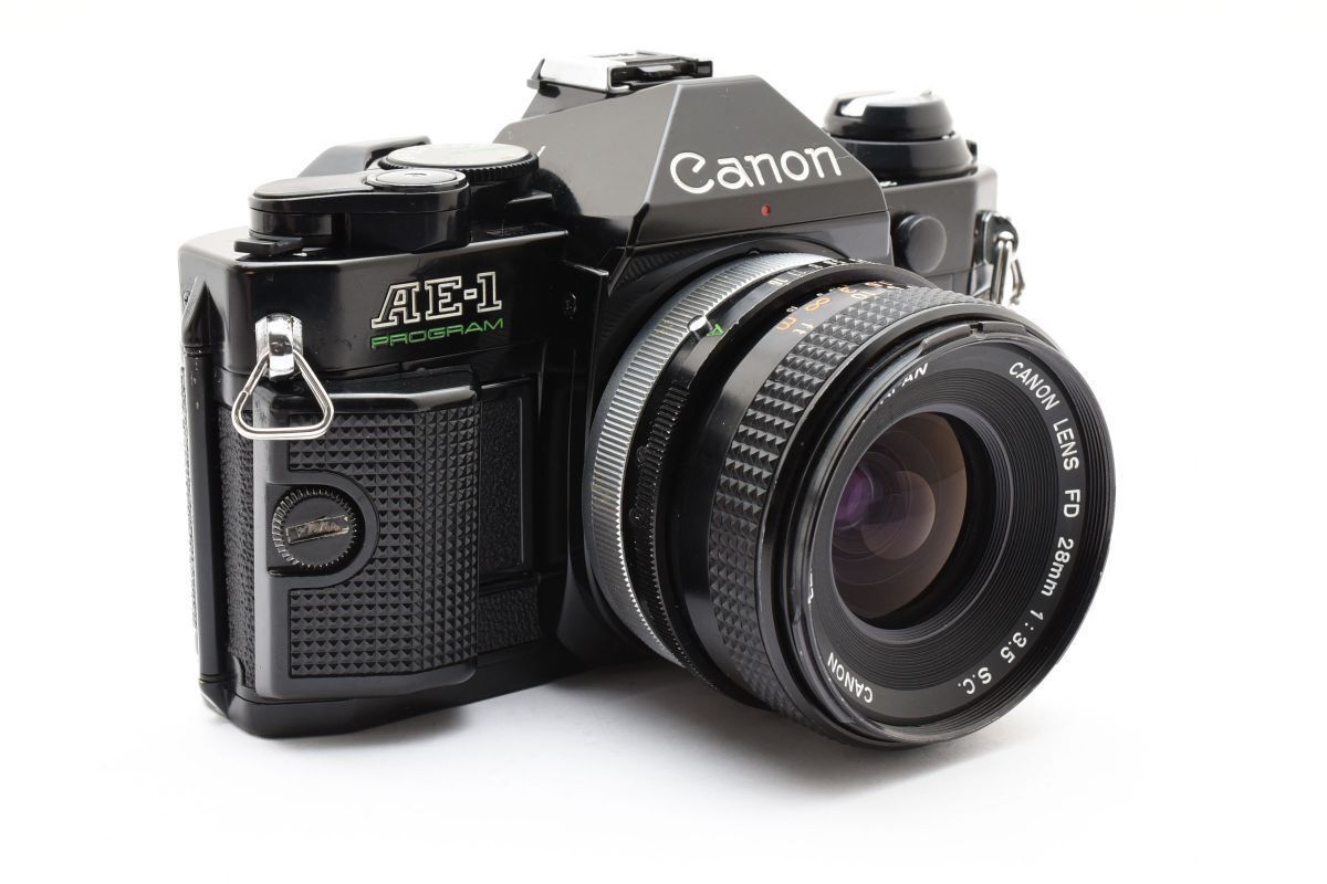 【完動品】Canon AE-1 Program ＋FD 28mm f3.5 Canon AE-1 PROGRAM ブラック + FD 28mm F3.5 S.C AA3991#55 - メルカリ