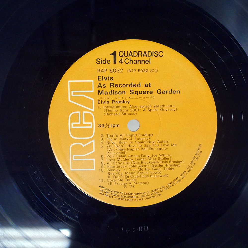 国内盤 ELVIS PRESLEY/AS RECORDED AT MADISON SQUARE GARDEN