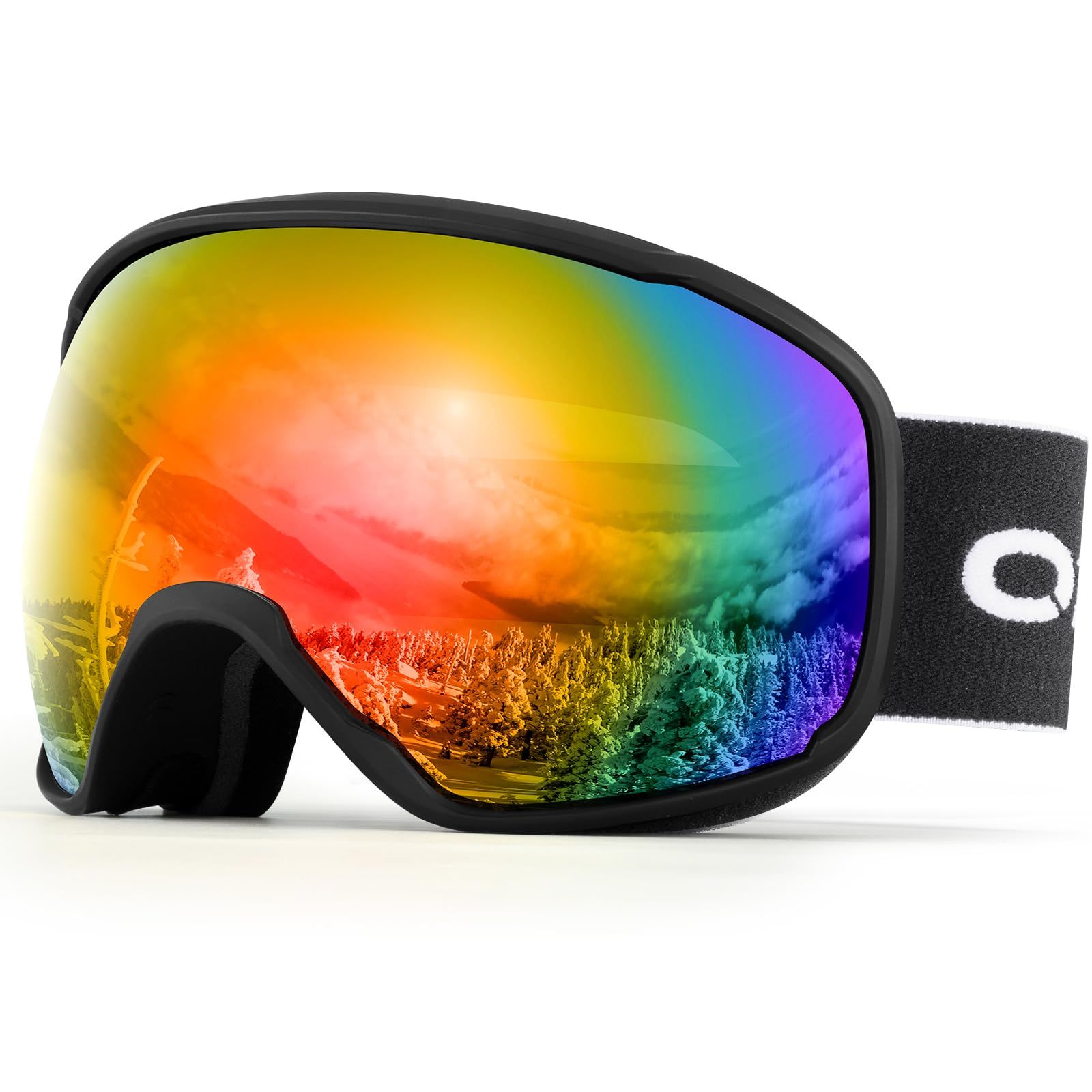 【人気商品】防塵 防風 防雪 通気 スノーボードゴーグル 軽量 ダブルレンズ UV400 耐衝撃 ミラーレンズ OTGメガネ対応 男女兼用 曇り止め 2層球面レンズ 大人用 スノーゴーグル [Odoland]