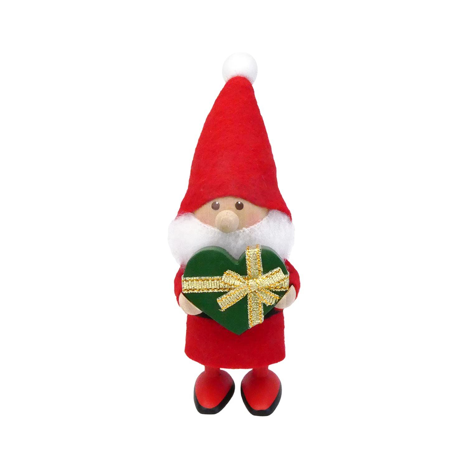 NORDIKA nisse ノルディカ ニッセ クリスマス 木製人形（ ハートフルサンタ/グリーン×ゴールド) 