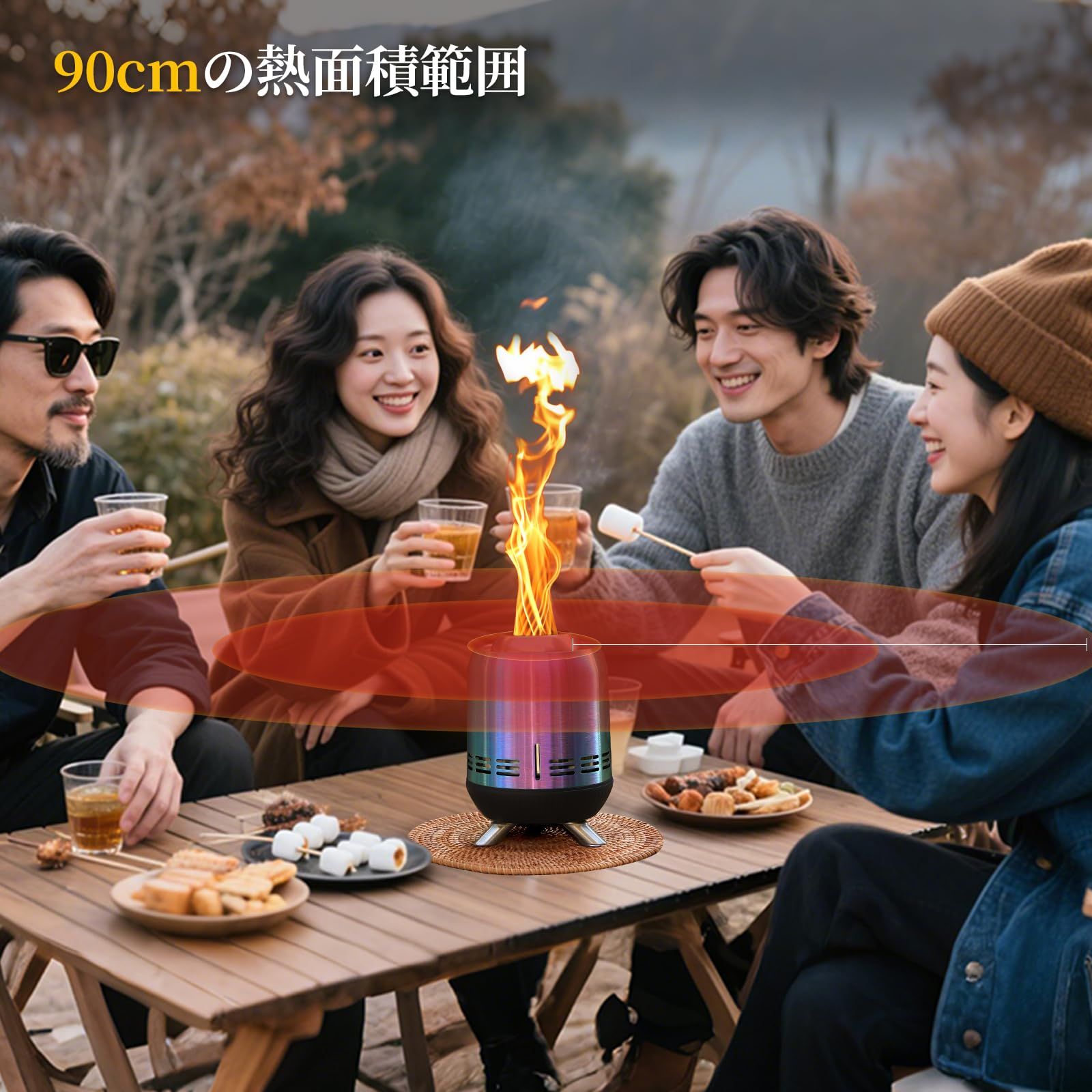 卓上無煙焚き火台 低煙燃焼ミニ屋外ストーブ焚き火台