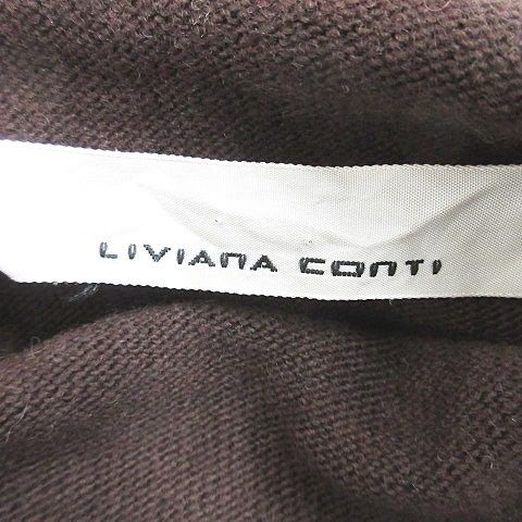 リビアナコンティ Liviana Conti ニット ベスト ロング丈 プルオーバー タートルネック リボン 茶 ベージュ ブラウン 40 - メルカリ