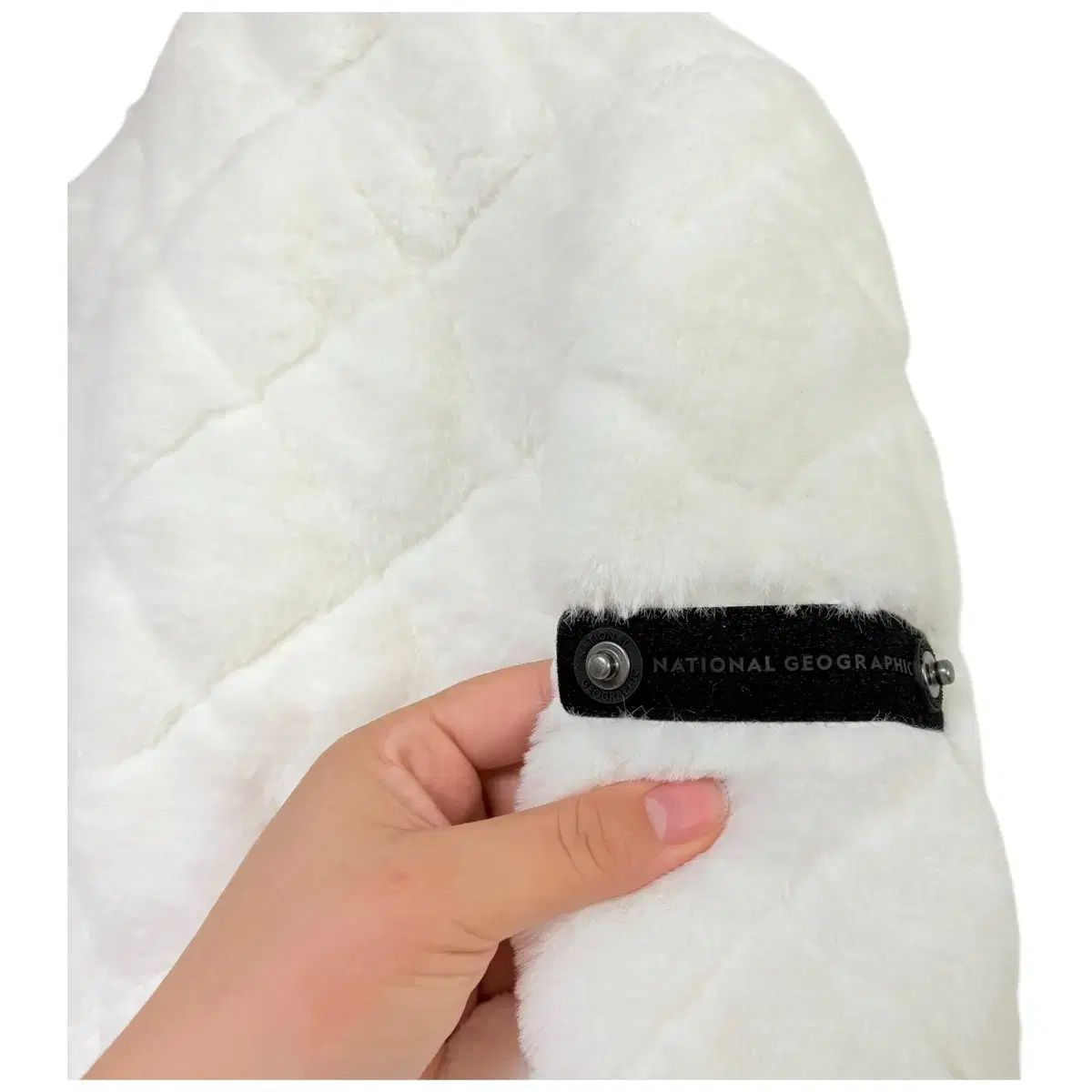 ナショナルジオグラフィック ホワイト キルティング ファーアウター ファージャケット