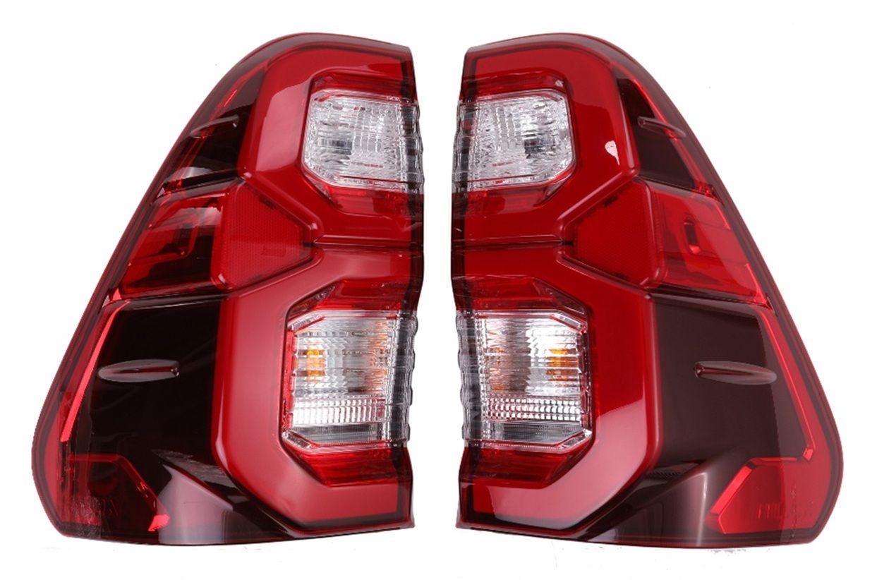 トヨタ 用 LED ファイバー テールランプ テール ライト 左右セット レッド×クリアー フルLED ハイラックス レボ GUN125 HILUX REVO 等