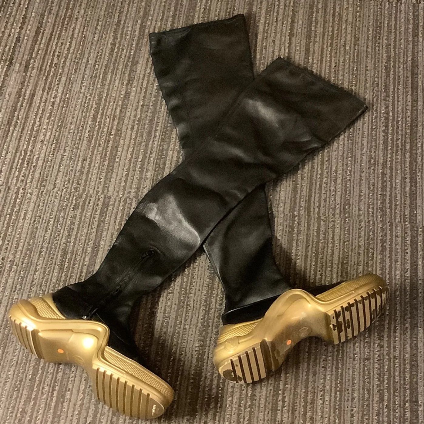 ルイヴィトン モノグラム レインブーツ ロング 長靴 ラバー ブラック