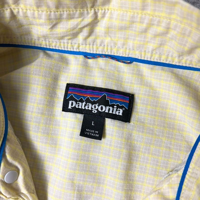 20年製 Patagonia チェック 長袖 アイランド ホッパー シャツ L