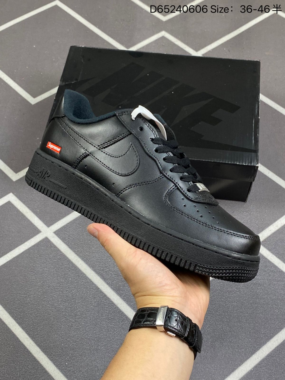 SUPREME x NIKE AIR FORCE 1 LOW BLACK/BLACK CU9225-001 シュプリーム x ナイキ エアフォース 1 ロー ブラック 黒