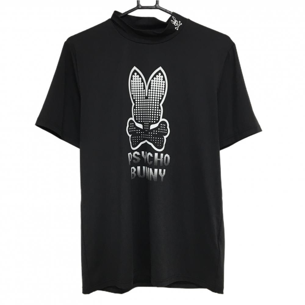 【公式サイト】正規ブランド品通販 超美品】サイコバニー 半袖ハイネックシャツ ビッグ 黒×グレー メンズウェア