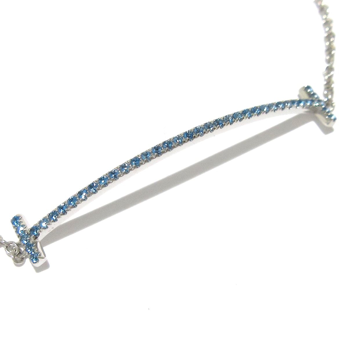 TIFFANY-Co. ティファニー ブレスレット Tスマイルブレスレット K18WG×ライトブルー