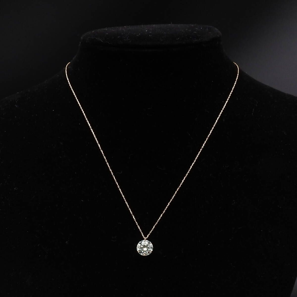 美品 K18 ライトブルー　モアサナイト1.84 ネックレス 40cm 美品 K18 ライトブルーモアサナイト1.84 ネックレス 40cm