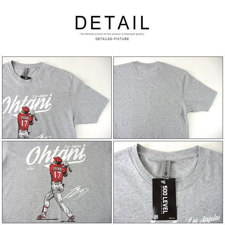 500 LEVEL 大谷翔平半袖Tシャツ MLBPLAYERS MLB公認 希少 500 LEVEL 大谷翔平クルーネック半袖Tシャツ MLBPLAYERS MLB公認