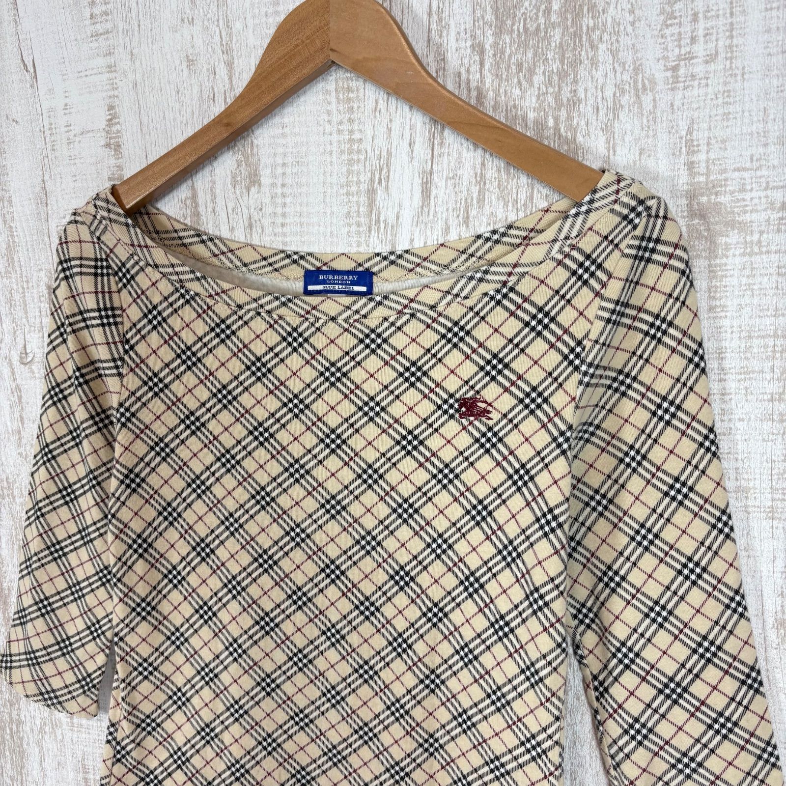 00s BURBERRY BLUE LABEL バーバリーブルーレーベル ホースロゴ刺繍
