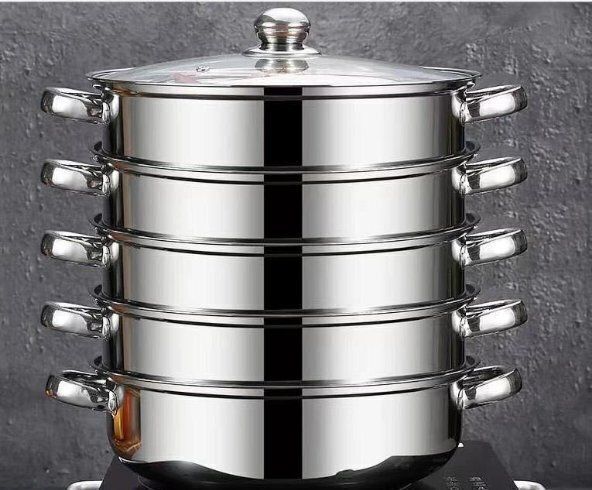 鮮烈な 加厚ステンレス鋼の蒸し鍋五段重ねの蒸し器スープポット ホットプレート蒸し器の段ガスコンロ IHクッキングヒーター家庭用の炊飯 人気の新商品が続々入荷。