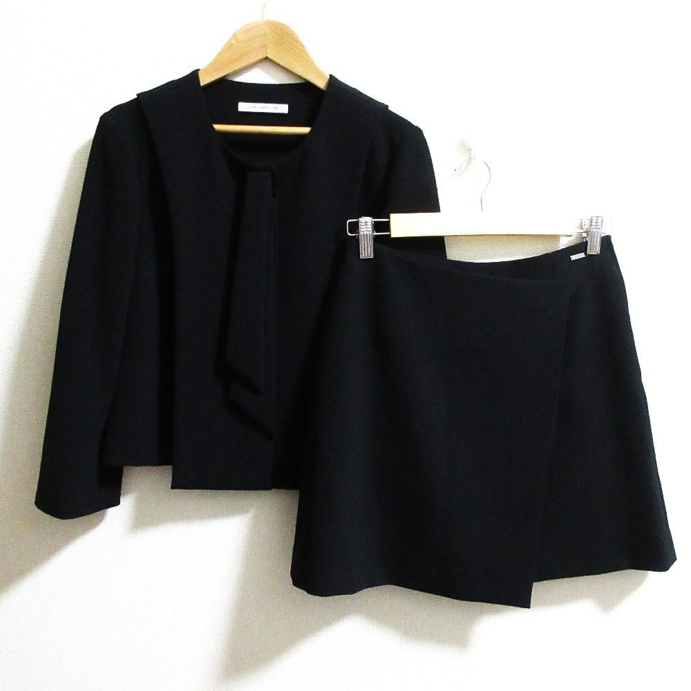 FOXEY NEW YORK フォクシーニューヨーク ギャルソンヌ ジャケット スカート セットアップ 33723|33730 サイズ38 ブラック レディース 古着