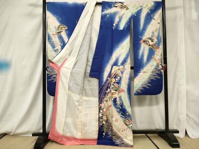 振袖 大胆な染め 鳳凰に花模様 金駒刺繍 着物 正絹 袷 広衿 RK-3805 振袖 大胆な染め 鳳凰に花模様 金駒刺繍 着物 正絹 袷 広衿