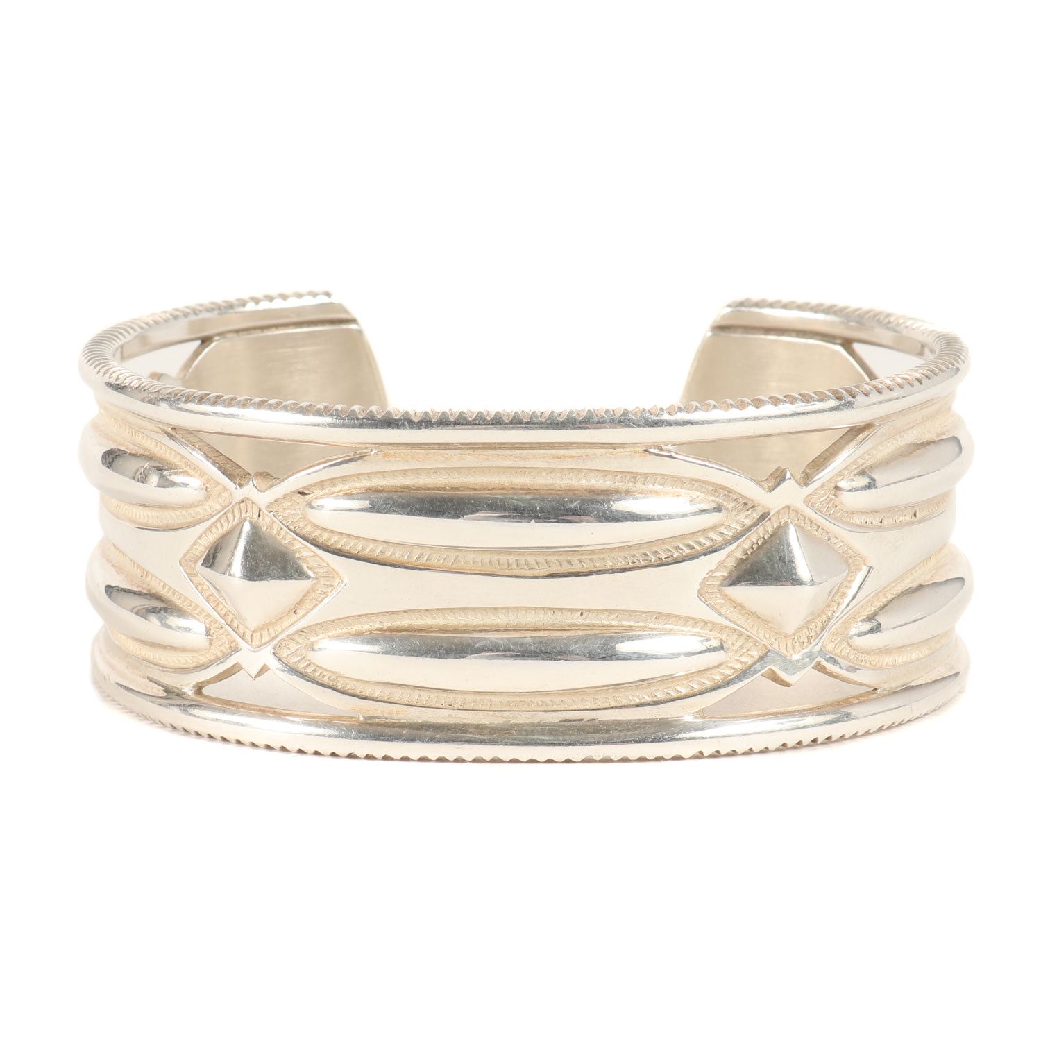 CODY SANDERSON コディサンダーソン バングル サイズ:XS カットアウト ロングオーバル バングル Cut Out Long Oval w/ Diamonds 2 Coin Edge シルバー アクセサリー ブランド【メンズ】