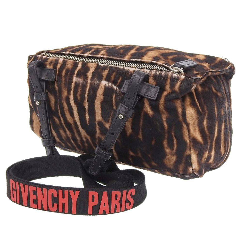 本物保証】 ジバンシー GIVENCHY パンドラ ミニ ショルダーバッグ ブラウン系 レオパード柄 ヒョウ柄 斜め掛け ジバンシィ - メルカリ