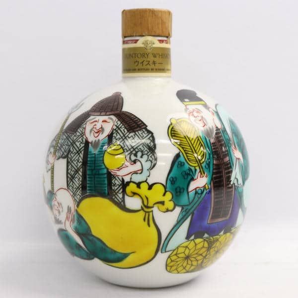 SUNTORY サントリー　九谷焼 竹凰七福神文瓶 陶器重量 400g SUNTORY サントリー 九谷焼 竹凰七福神文瓶 陶器重量 400g