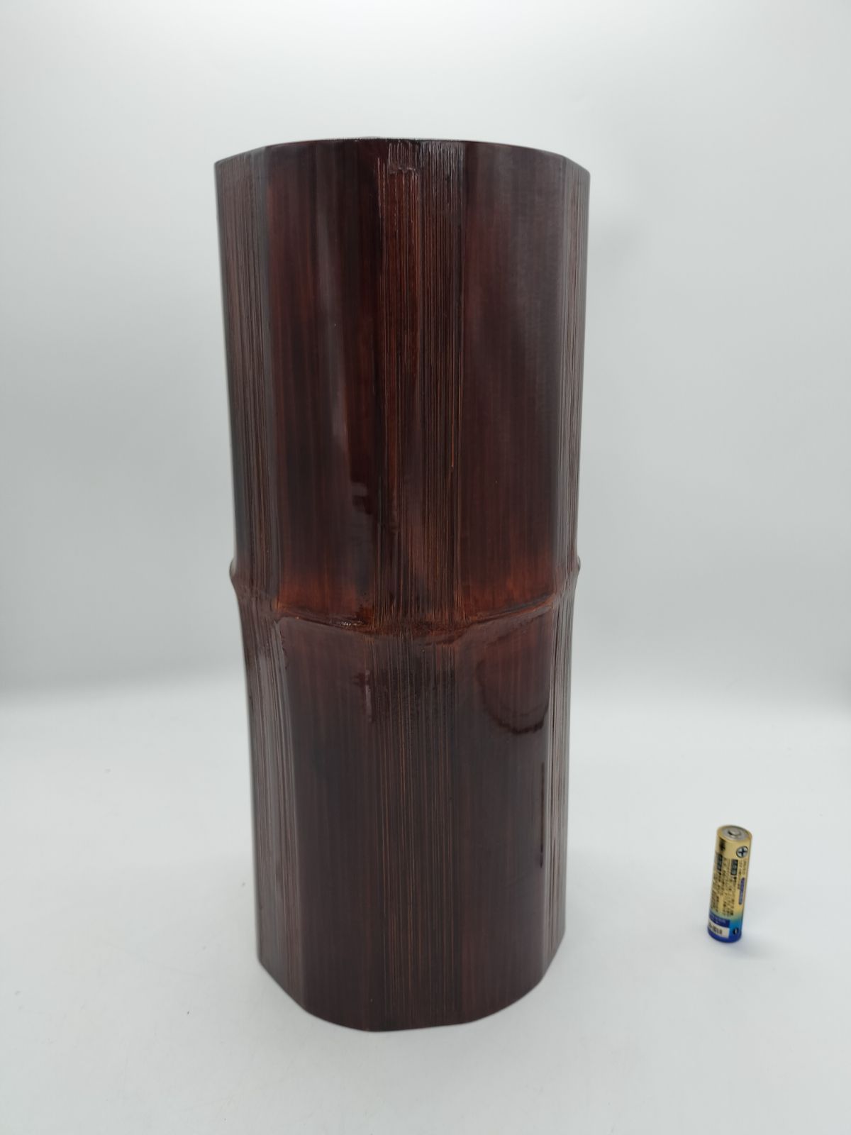 花器 銅製銅器 円形 窯 工房 変形 生花 華道 手作り 昭和 美術工芸 花器 竹製 円形 焦げ茶色 窯 工房 池坊 変形 シンプル 生花 華道