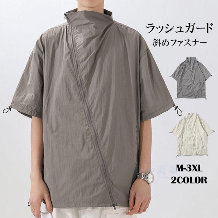半袖シャツ メンズ ジップアップ シャツ UVカット シャツ カジュアルシャツ ポケットT付き 速乾シャツ シャツ 半袖 ビッグシャツ カジュアル 大きいサイズ アメ