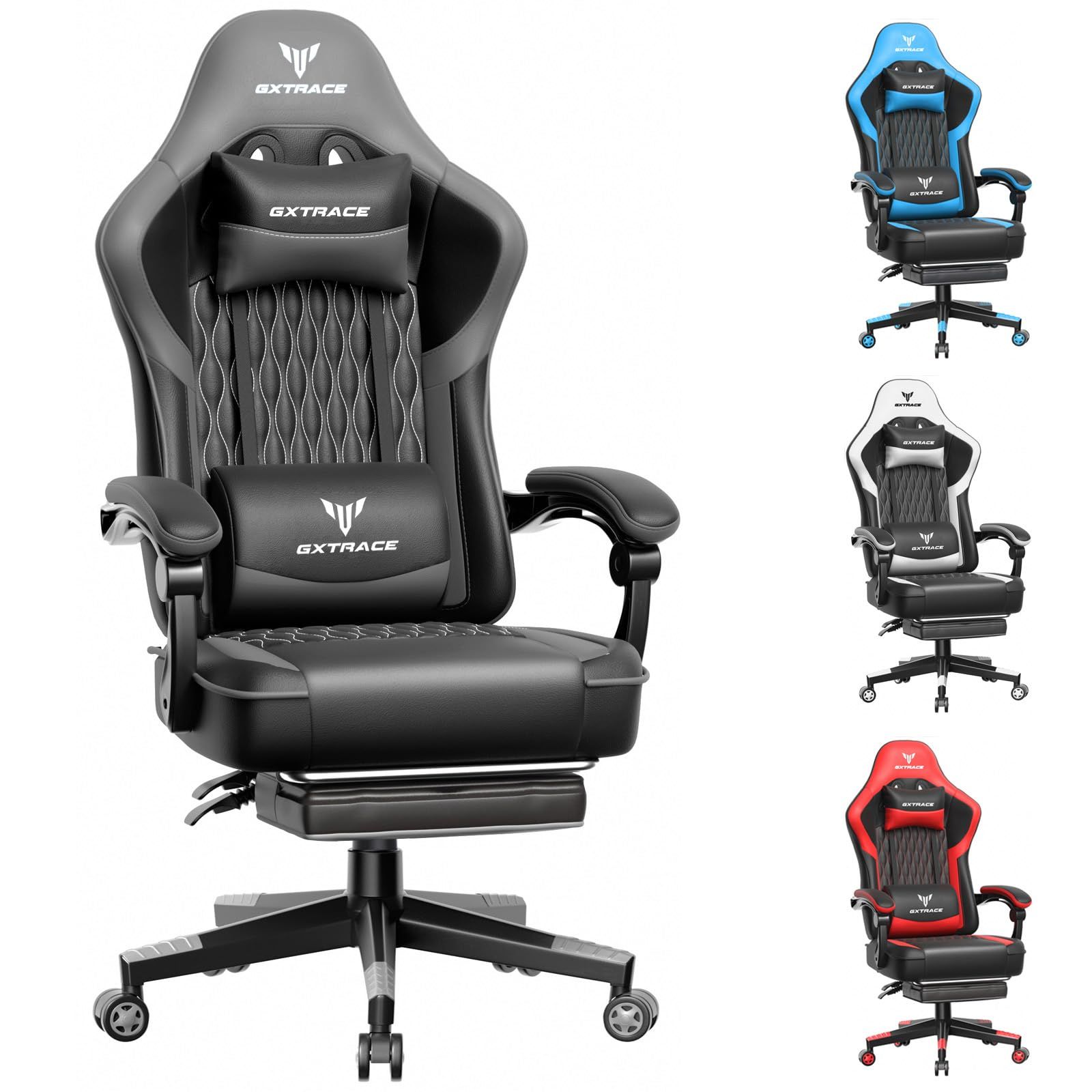 chair gaming 収納便利 座り心地よい 在宅ワーク＆ゲーム用 げーみんくチェア 快適デスクチェア ゲーム用チェア 145°リクライニング オットマン付き 幅広座面 疲れない テレワーク 椅子 ゲーミングチェア GXTRACE