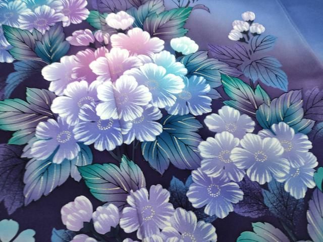 平和屋着物○豪華振袖 手描き 草花文 暈し染め 金彩 正絹 逸品