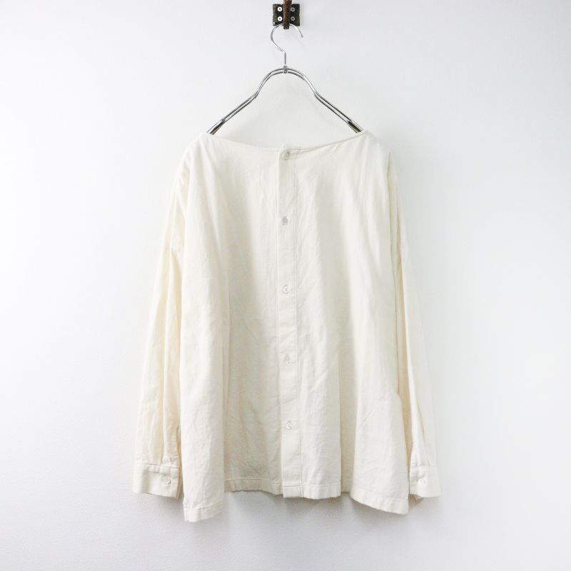 エヴァムエヴァ cotton 長袖シャツ コットン ホワイト 2022AW エヴァムエヴァ evam eva cotton wool back button shirt