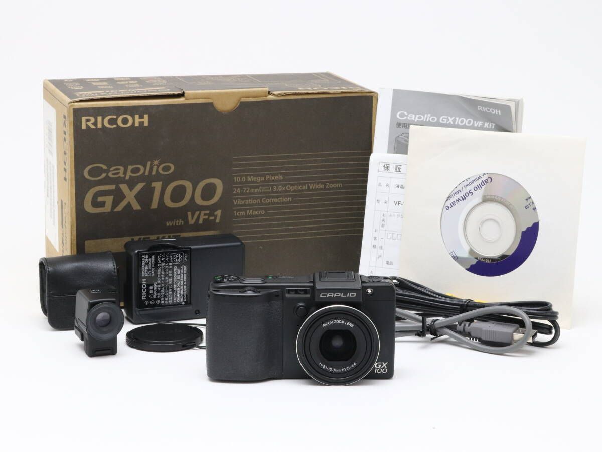 B 並品 RICOH リコー Caplio GX100 VF-1 Kit ブラック 初期不良返品対応 66-7