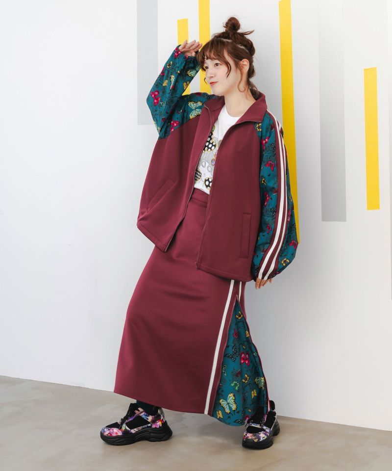 スカラー143620：蝶柄切替ジャージ トラックジャケット - メルカリ