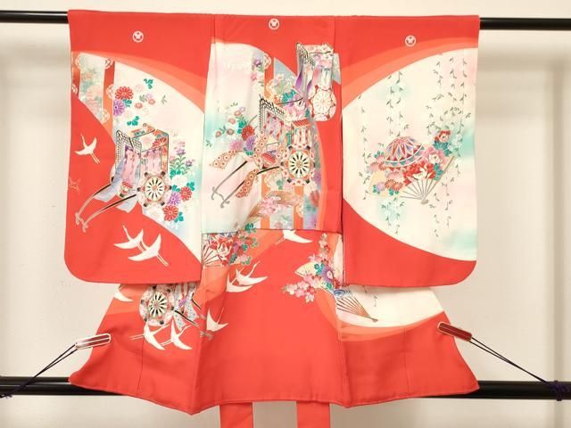 七五三 3歳 着物セット 松 蝶 御所車 七五三 3歳 着物セット 松 蝶 御所車