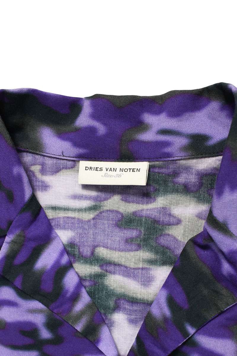 オープン ショート丈迷彩半袖シャツ