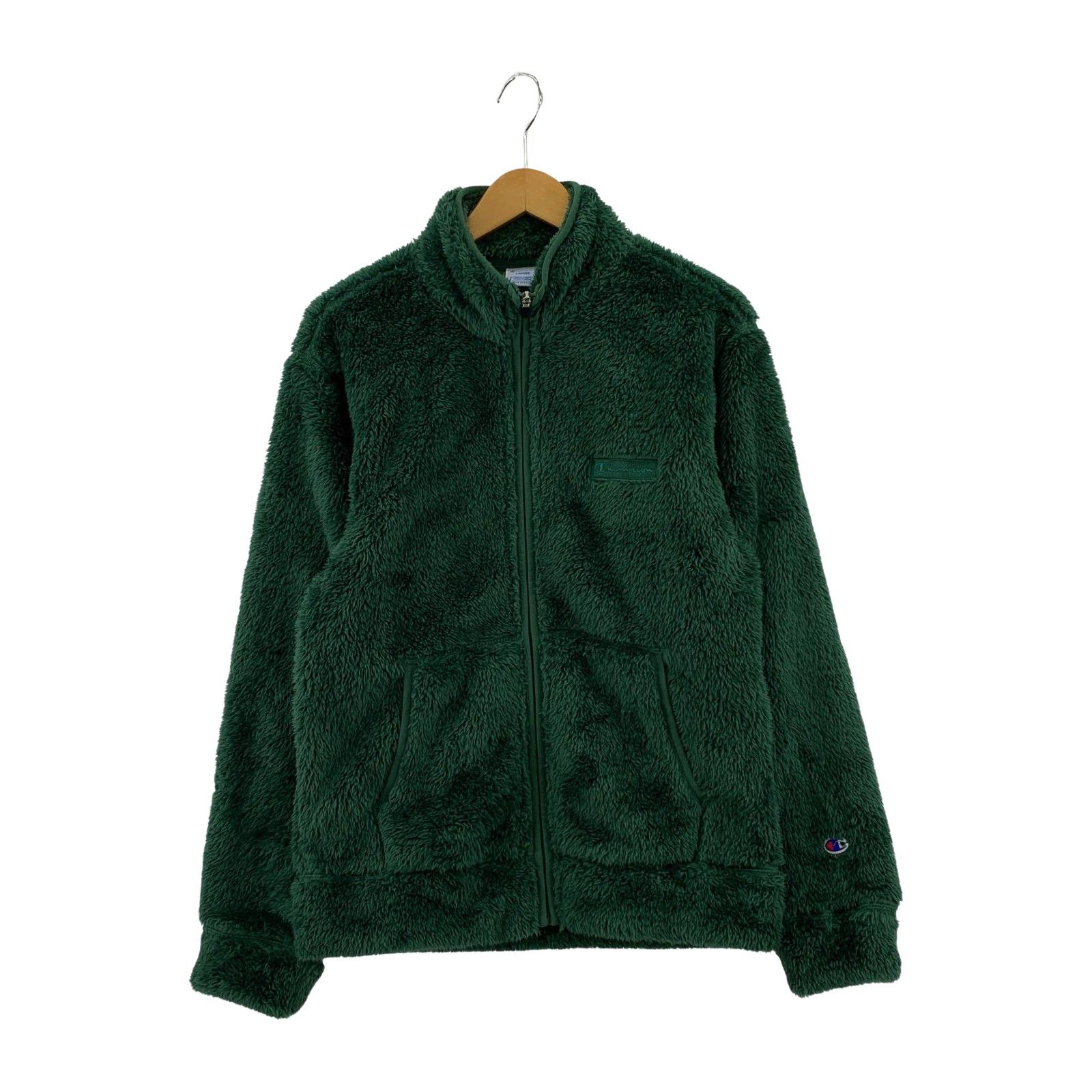 Champion チャンピオン 裏フリース コーチジャケット sizeLARGE/グリーン