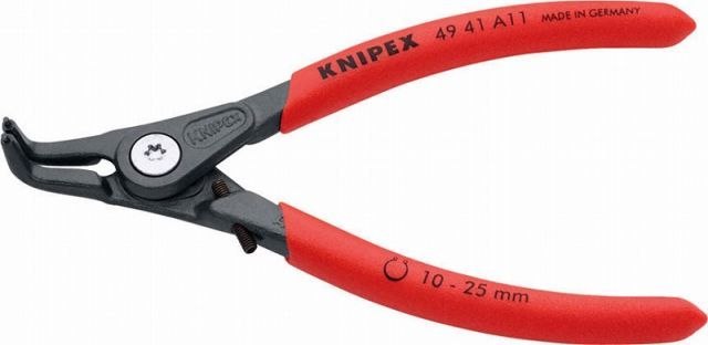 クニペックス(KNIPEX)軸用精密スナップリングプライヤー10-25mm90°ベントヘッド・オープンリミッター機能付 4941-A11