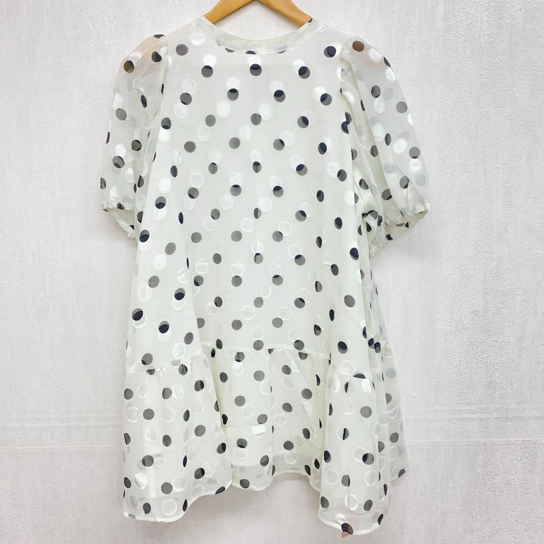 m4943 ローズティアラ Rose Tiara パフスリーブドットチュニック