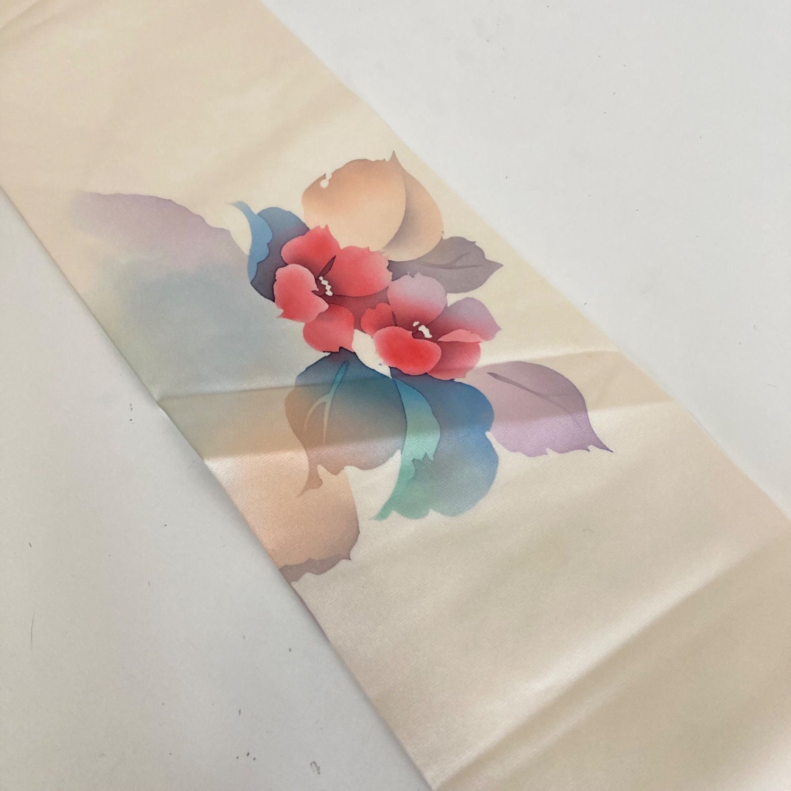 潮瀬の名古屋帯　白帯　花柄　　　　　　　　　　　佳支　正絹　 (未使用品・美品) 楽天市場】≪15%OFFクーポンあり≫塩瀬名古屋帯 一富司 仕立て