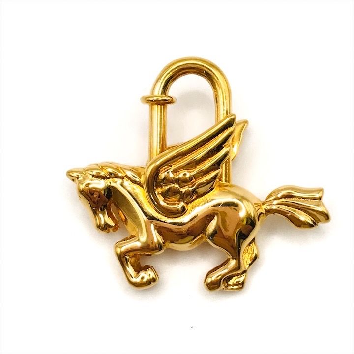 超美品 HERMES エルメス ペガサス モチーフ カデナ 錠前 GP ゴールド k3546