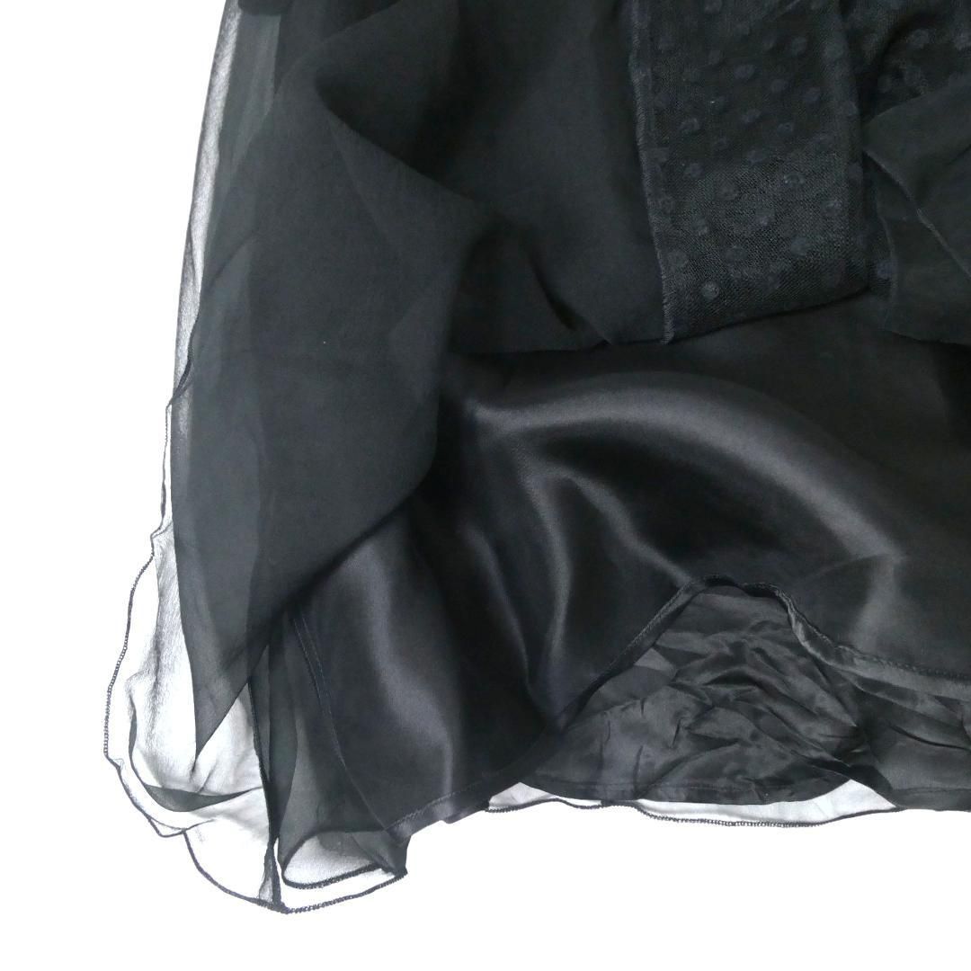 美品 ROCHAS ロシャス サイズ38 フレアスカート ロングスカート シルク